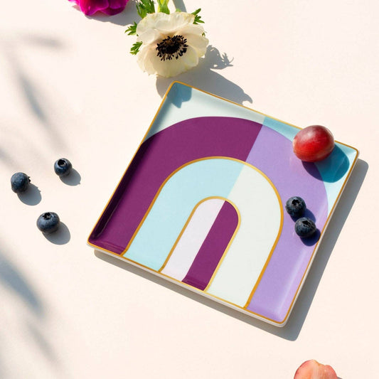 Riviera Arch Ceramic Tray in Purple by OCTAEVO