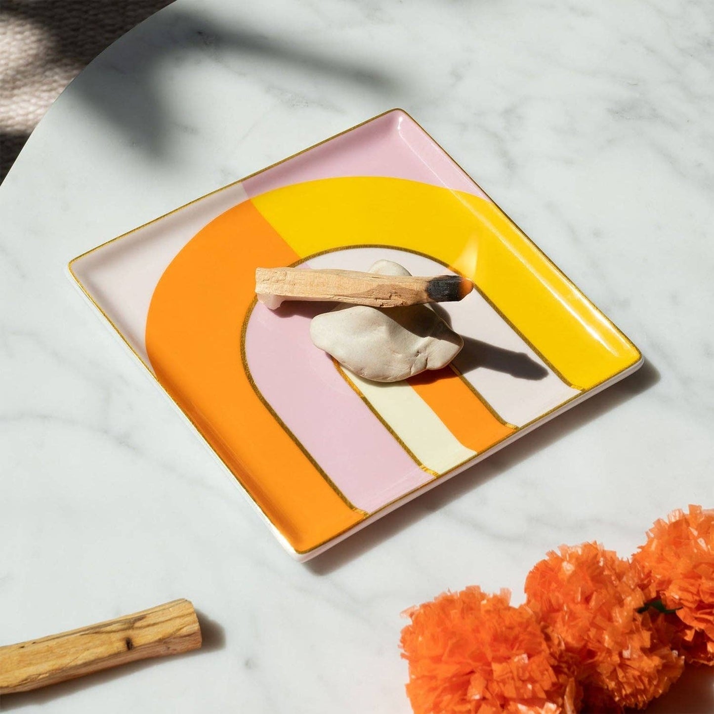 Riviera Arch Ceramic Tray in Orange by OCTAEVO