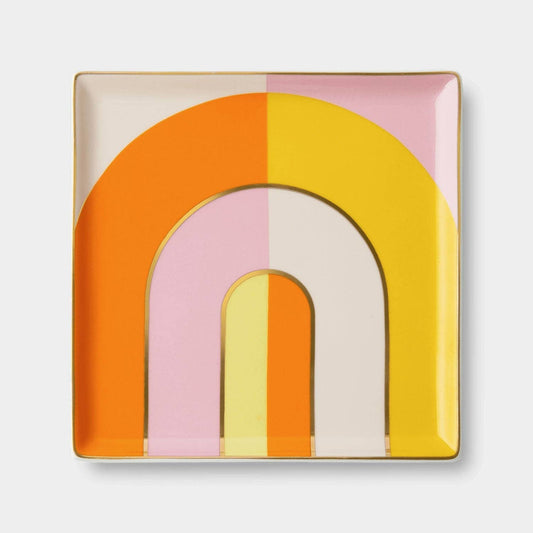 Riviera Arch Ceramic Tray in Orange by OCTAEVO