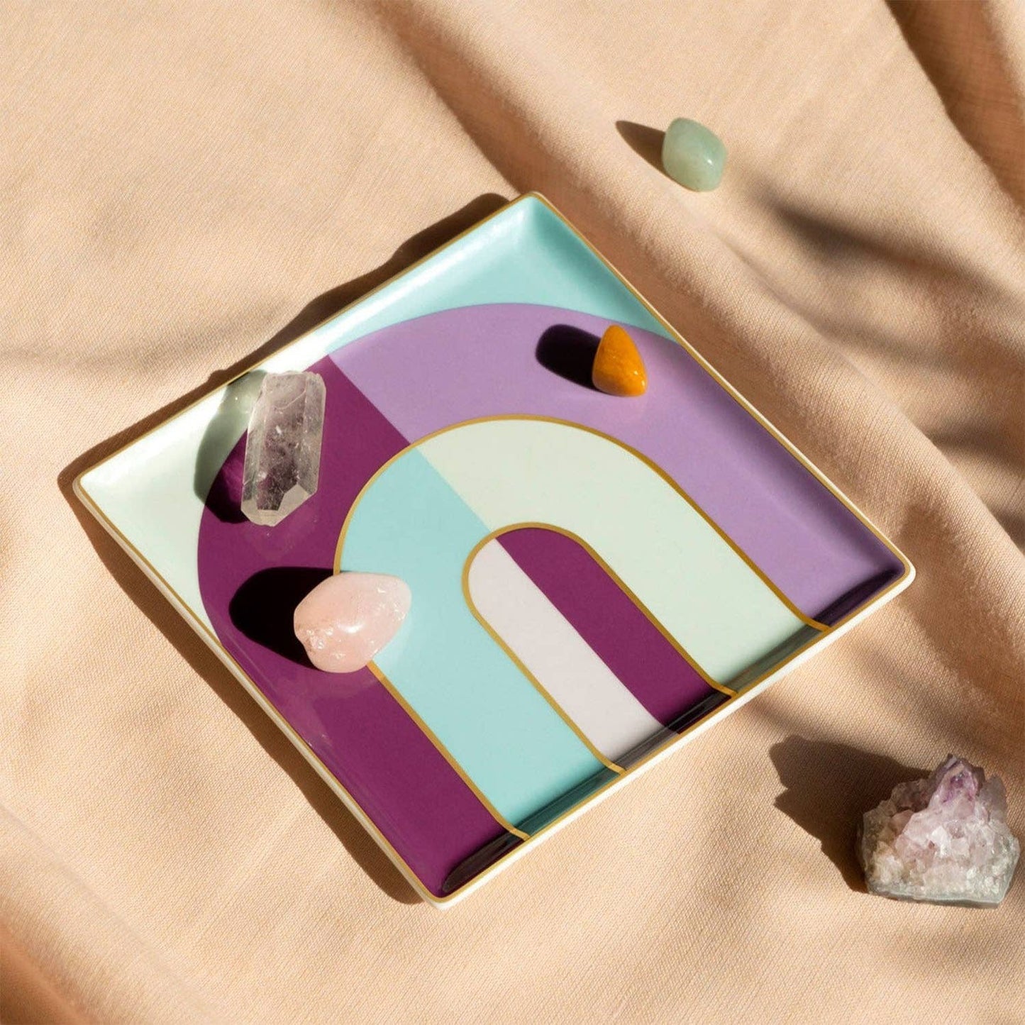 Riviera Arch Ceramic Tray in Purple by OCTAEVO